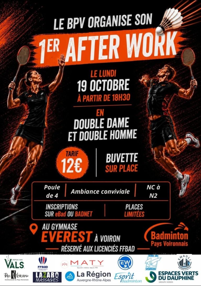1er Afterwork du Badminton du Pays Voironnais