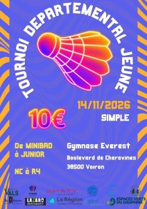 Tournoi Départemental Jeune du Badminton du Pays Voironnais